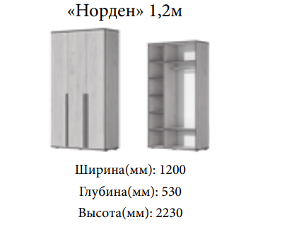 Норден 1,6м Шкаф 21 Best Мебель Камышин
